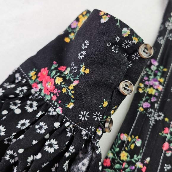 Free People Women's Floral Wonderland A-line Dress, Black, Sz S - Picture 10 of 13